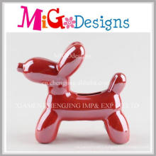 Adorable Red Balloon Dog Ceramic OEM Money Box